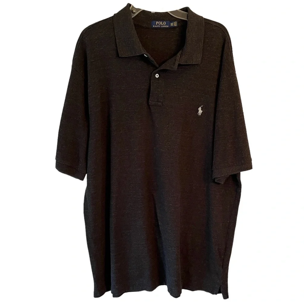 Polo Ralph Lauren Mesh Polo Shirt Size XLT Charcoal Gray